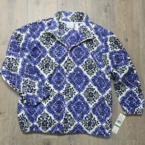 NWT Alfred Dunner Fleece Zip-Up Jacket, Large